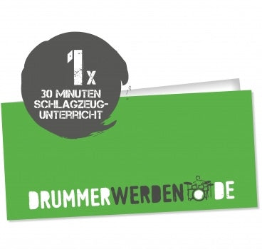 Unterrichtsgutschein 1x30 Minuten Schlagzeug-Unterricht