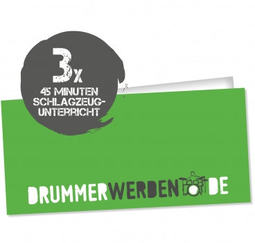 Unterrichtsgutschein 3x45 Minuten Schlagzeug-Unterricht