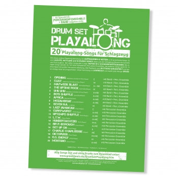 DRUM SET PLAYALONG | greenbeats (20 Songs + CD)