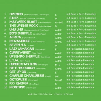DRUM SET PLAYALONG | greenbeats (20 Songs + CD)